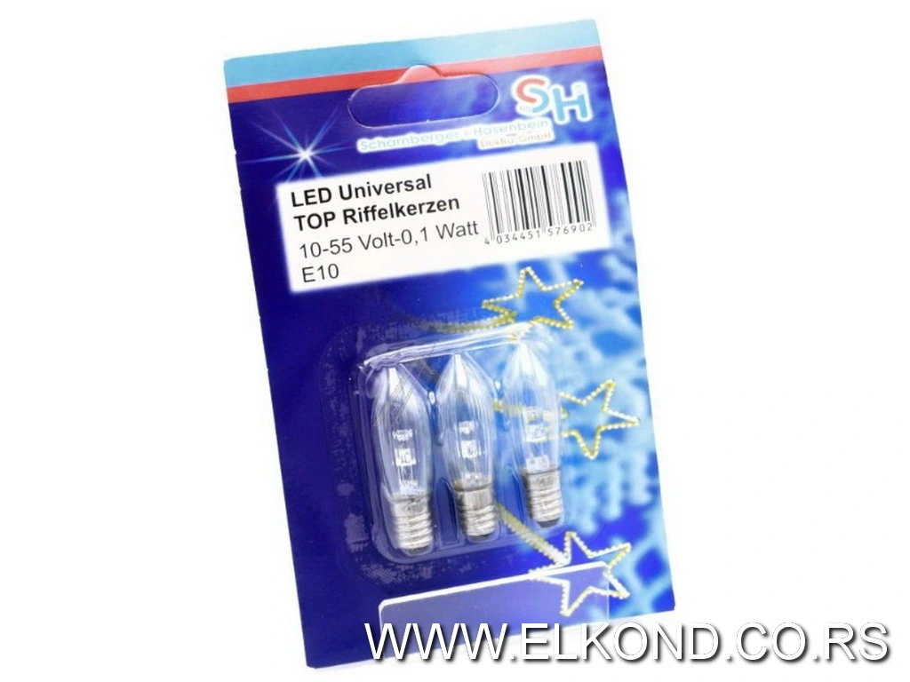 SIJALICA LED0.1W 10-55V E10 3/1 ZA BOŽIĆNE SVETIL